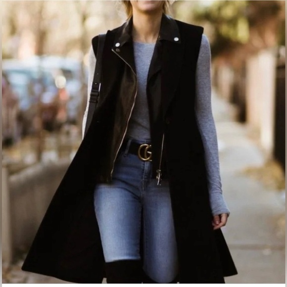 Veronica Beard Jackets & Blazers - Veronica beard palmer Dickey wool longline vest in black size 4/ small